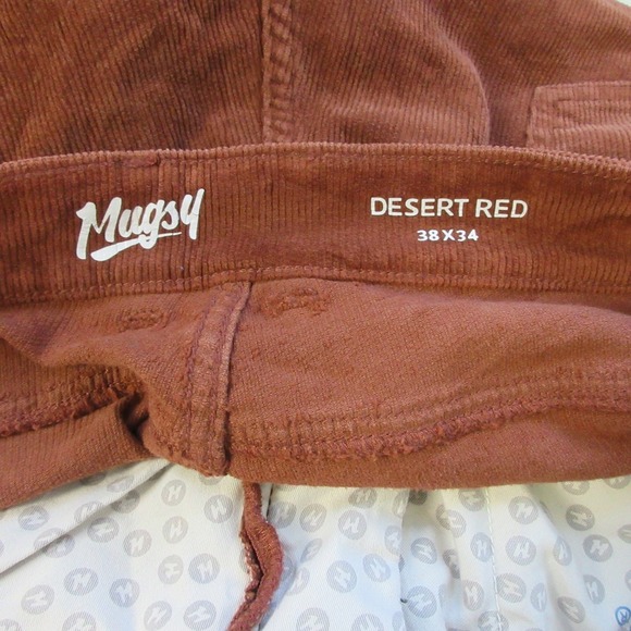 Mugsy Corduroy Pants Men 38 x 34 Desert Red Cotton 5 Pocket Stretch 754 - Picture 3 of 10